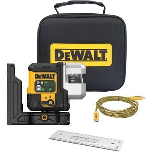 DEWALT Laser Level 360 Self Leveling, 3 Way Green Laser Leveler Tool 12V MAX with 2.0Ah Battery, Charger and Durable Carrying Case, 100 Ft, Tripod Compatible (DW089LG)(Line Laset Base Kit)