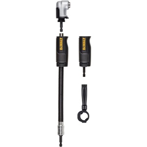 DEWALT Right Angle Drill Attachment, 12 in 90 Degree Drill Adapter, Compact 4-in-1 Modular FLEXTORQ Impact Ready Straight Flexible Shaft (DWAMRASETFT)(12-Inch)