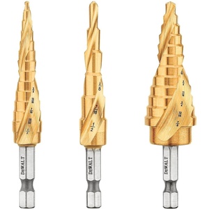 DEWALT Step Drill Bit Set:3 Piece, Titanium Nitride Coated, 31 Hole Sizes, 1/8 in to 7/8 in, 1/4 in Shank Hex Size (DWA1790IR)