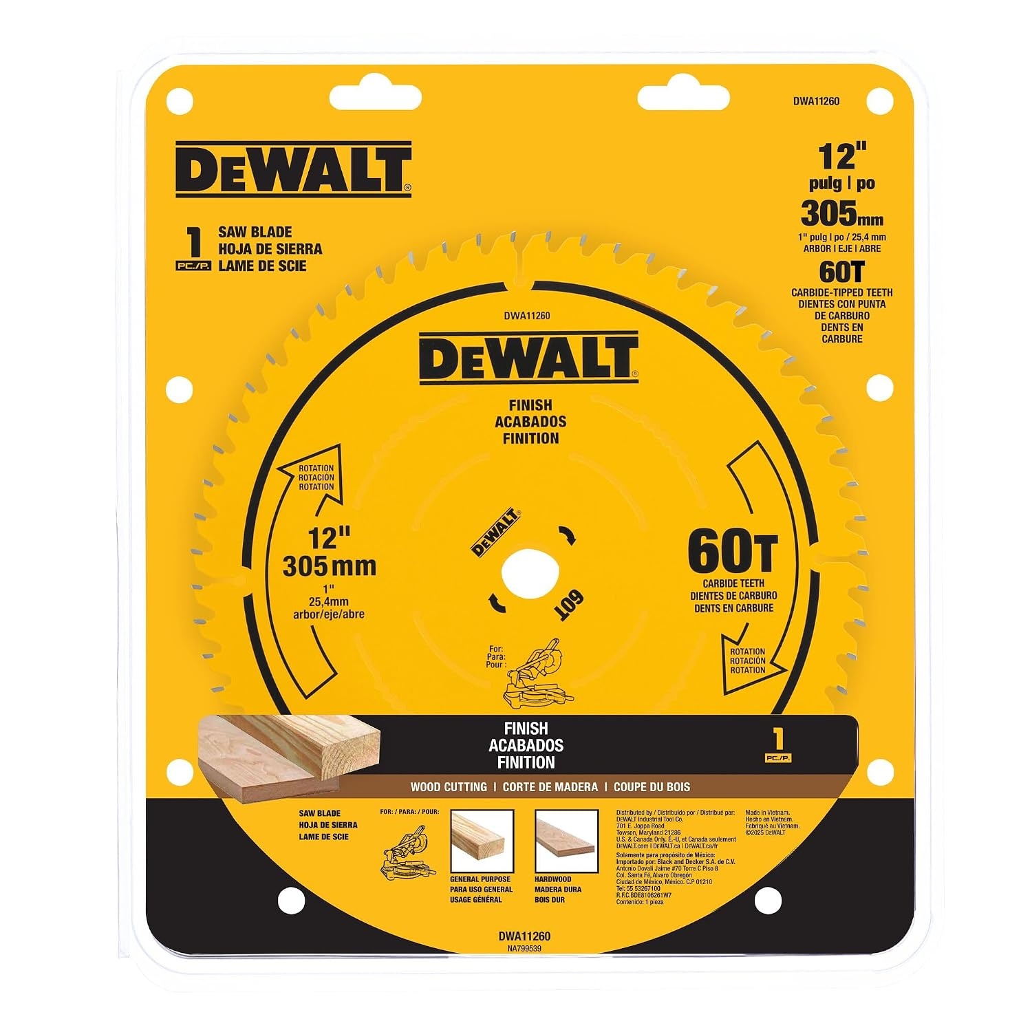 image:imageDEWALT 12 in 60T Finish Saw Blade DWA11260One Size