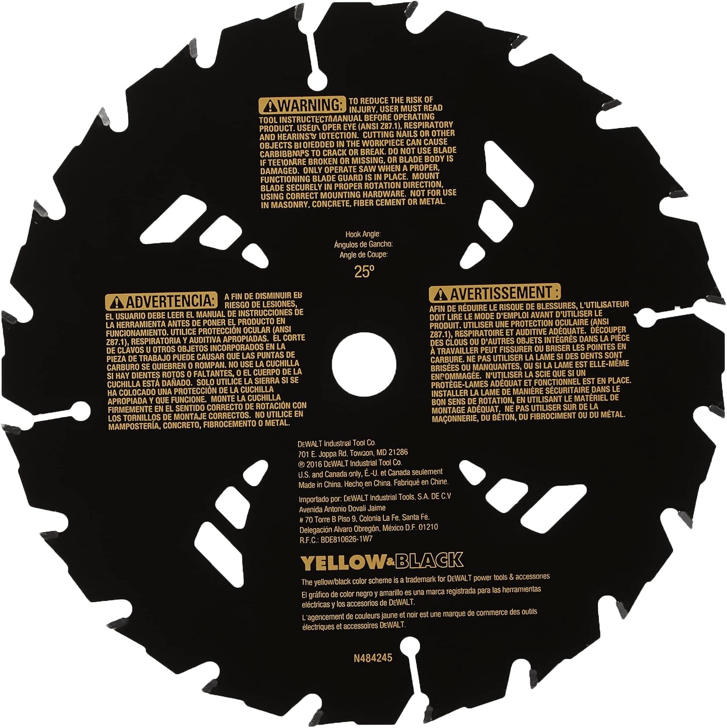 image:imageDEWALT 714 Circular Saw Blade for Pressure Treated and Wet Lumber ATB Thin Kerf 58 and Arbor 20Tooth DW3174 Black