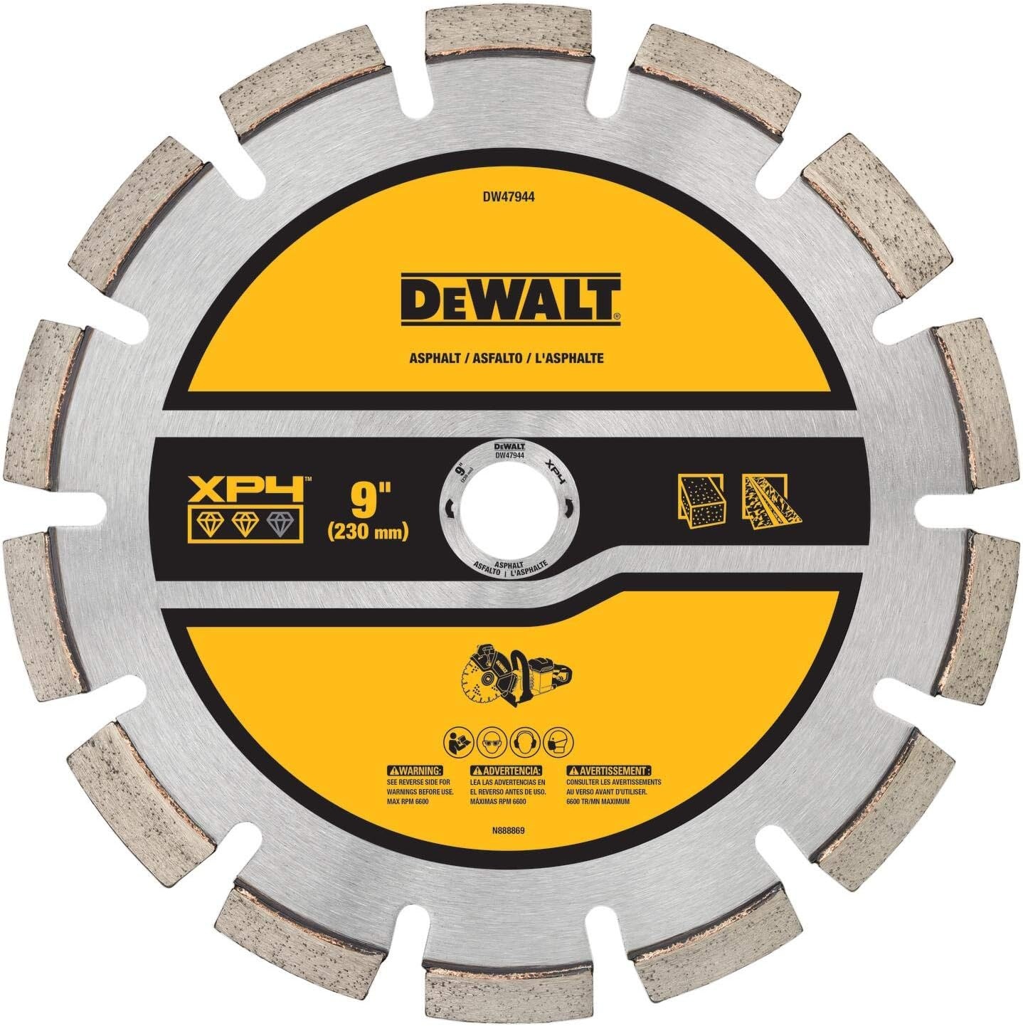 image:imageDEWALT 9Inch Asphalt and Concrete Cutting Saw Blade DW47944