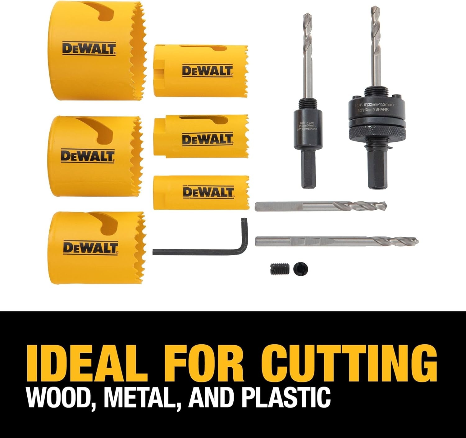 image:imageDEWALT BiMetal Hole Saw Kit for Wood Metal and Plastic D180001