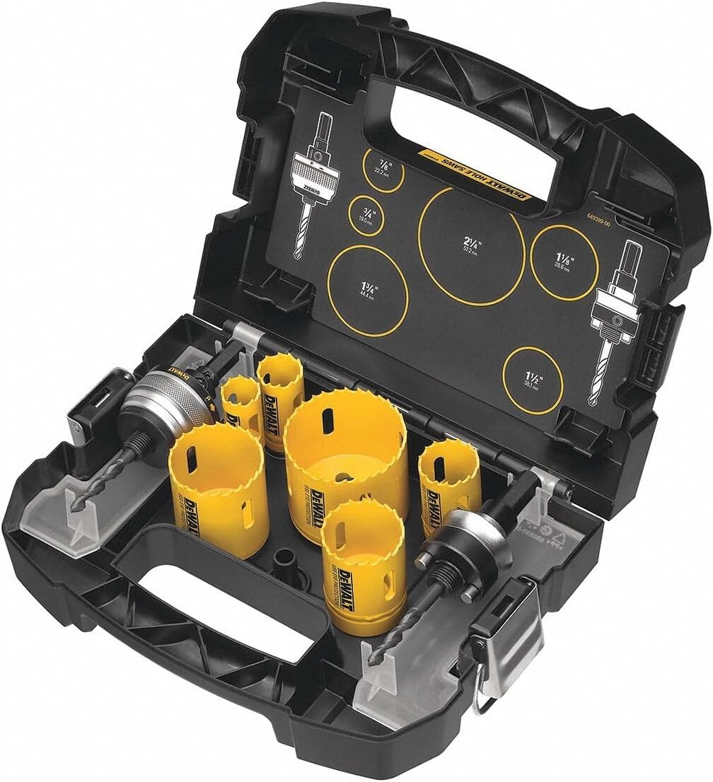image:imageDEWALT BiMetal Hole Saw Kit for Wood Metal and Plastic D180001