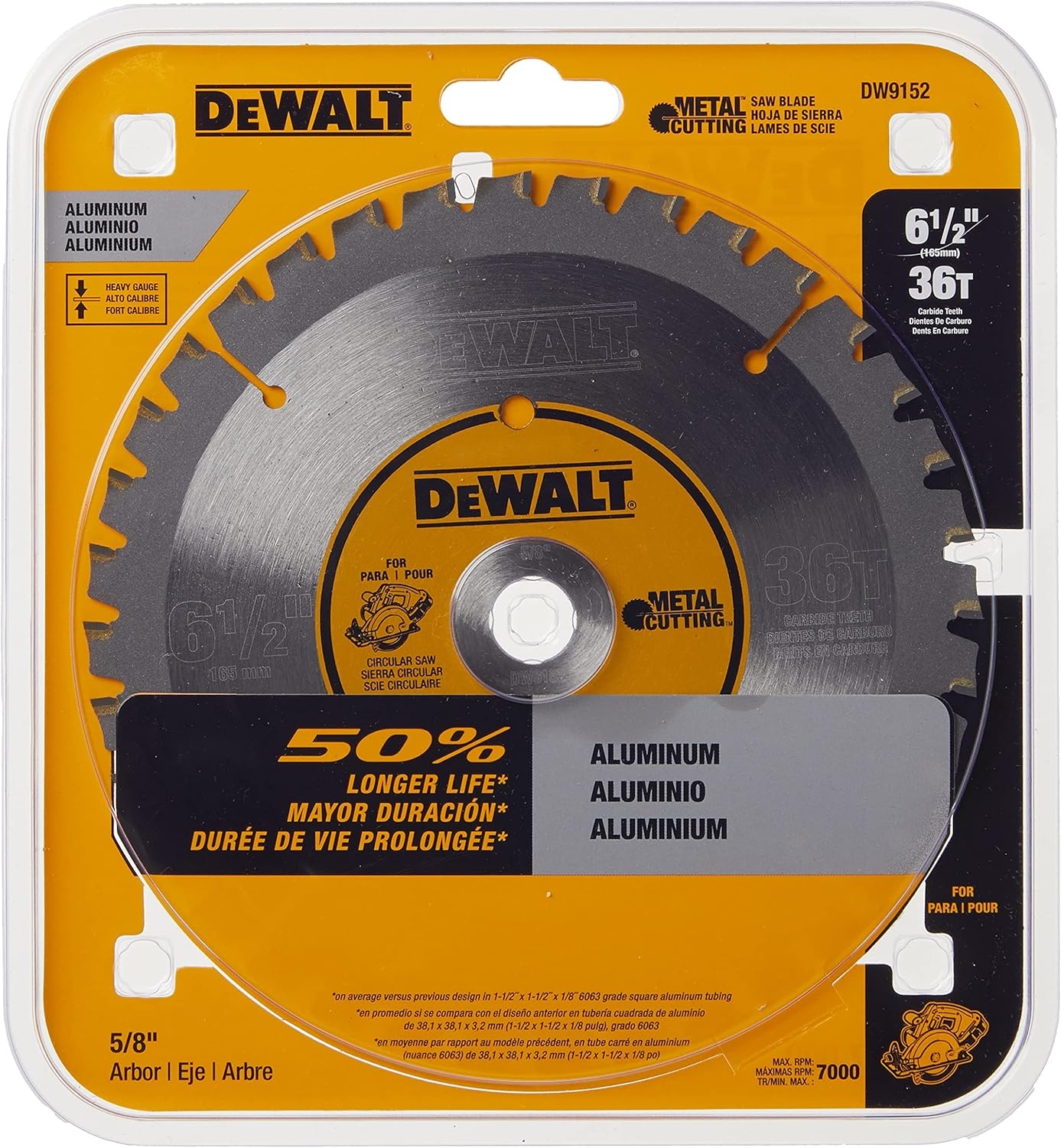 image:imageDEWALT Circular Saw Blade 6 12 Inch 36 Tooth Aluminum Cutting DW9152