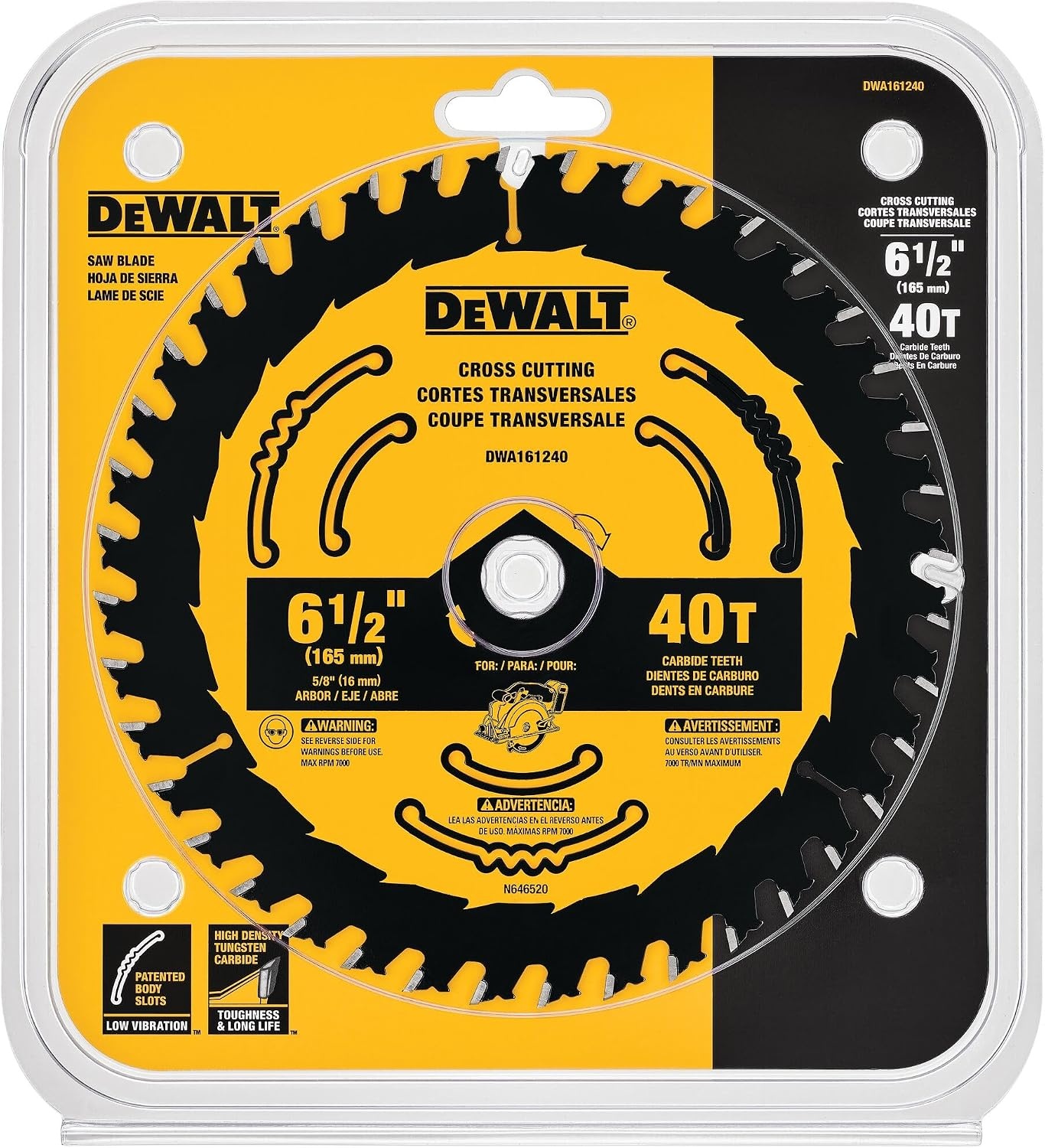 image:imageDEWALT Circular Saw Blade 6 12 Inch 40 Tooth Framing DWA161240One Size