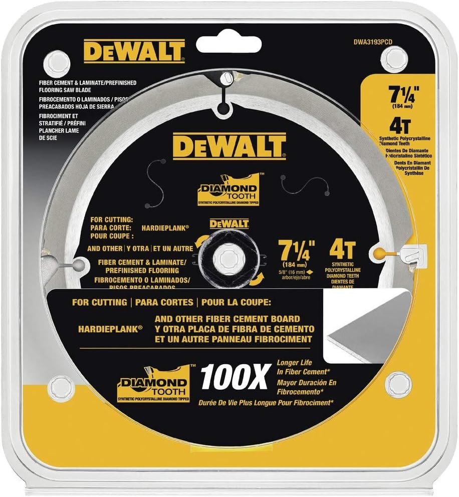 image:imageDEWALT Circular Saw Blade 7 14 Inch 4 Tooth Cement Cutting DWA3193PCD