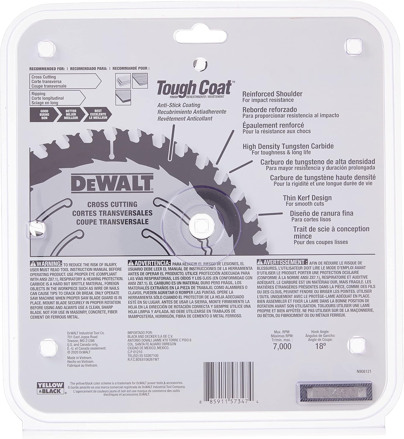 image:imageDEWALT Circular Saw Blade 8 14 Inch 40 Tooth Cross Cutting DWA181440New