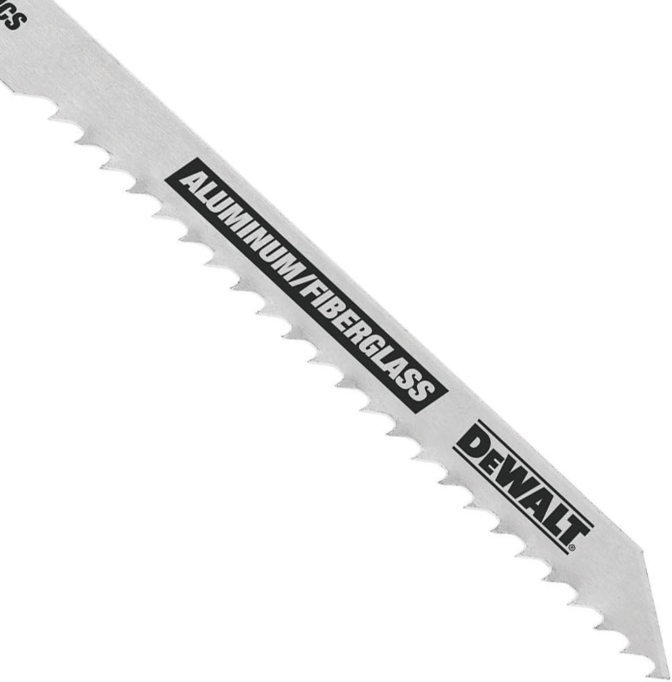 image:imageDEWALT DW3705H 4Inch 8 TPI Fast Clean HCS UShank Cut Aluminum and fiberglass Jig Saw Blade 5Pack