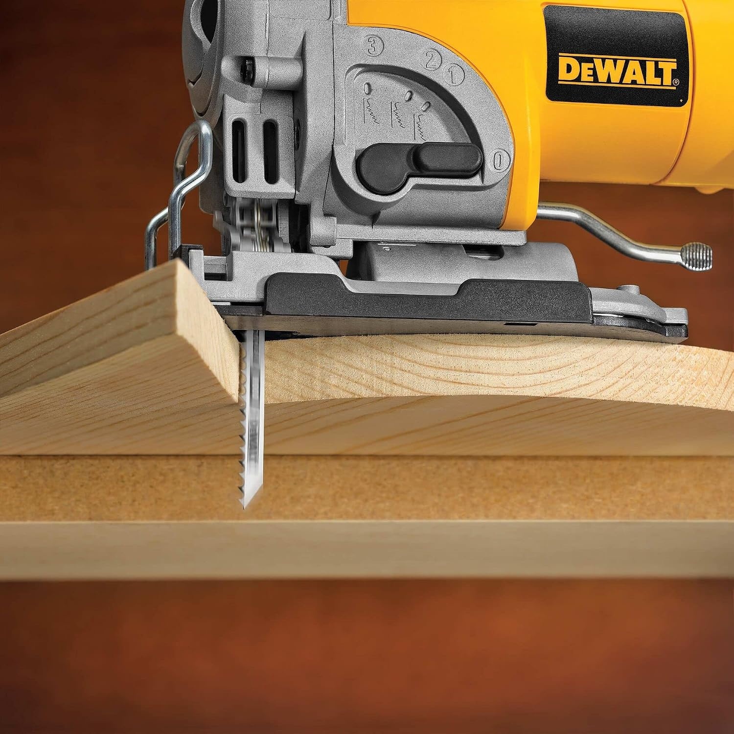 image:imageDEWALT DW3753H 4Inch 6 TPI Fast Clean Cut Wood High Carbon Steel TShank Jig Saw Blade 5PackSteel