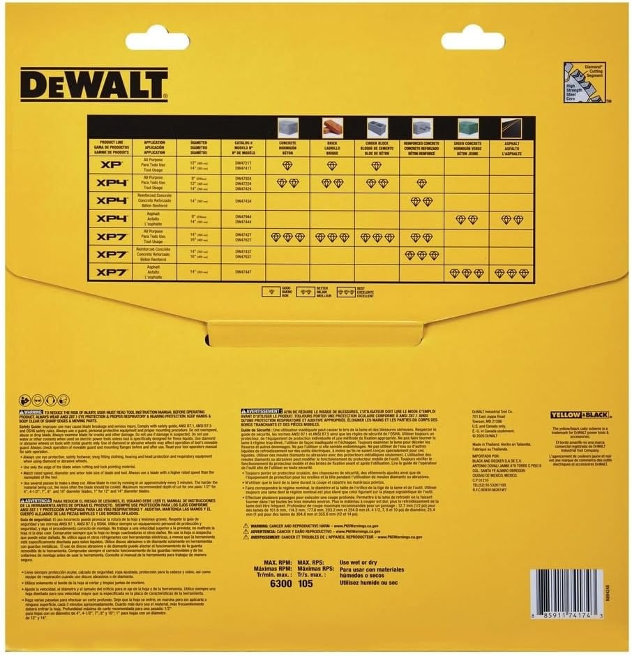 image:imageDEWALT DW47224 12IN SEGMENTED XP4 ALL PURPOSE