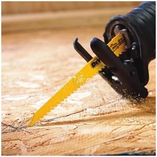 image:imageDEWALT DW48022 6Inch 6 TPI Taper Back BiMetal Reciprocating Saw Blade 2Pack Yellow6 inch