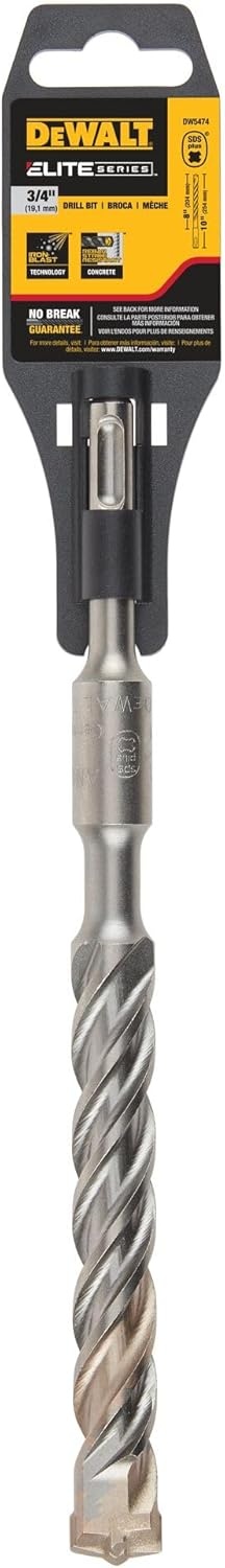 image:imageDEWALT DW5474 34Inch by 8Inch by 10Inch Rock CarbideTM 4 Cutter SDS Hammer BitSilver34Inch
