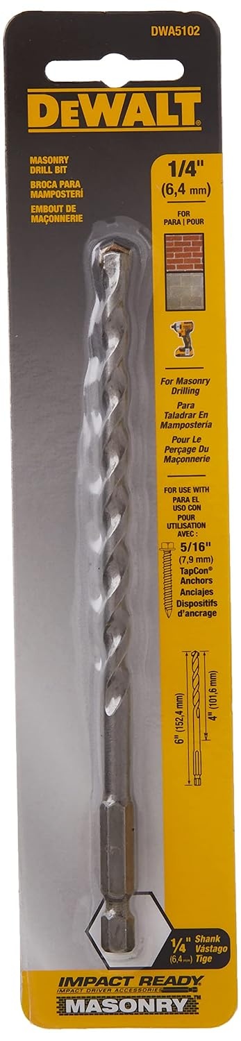 image:imageDEWALT DWA5100 Impact Ready Masonry Bit 532 x 4 x 6Multi