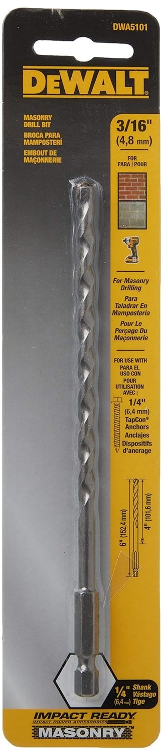 image:imageDEWALT DWA5100 Impact Ready Masonry Bit 532 x 4 x 6Multi