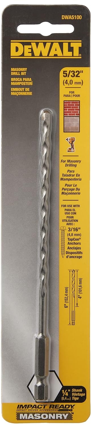 image:imageDEWALT DWA5100 Impact Ready Masonry Bit 532 x 4 x 6Multi