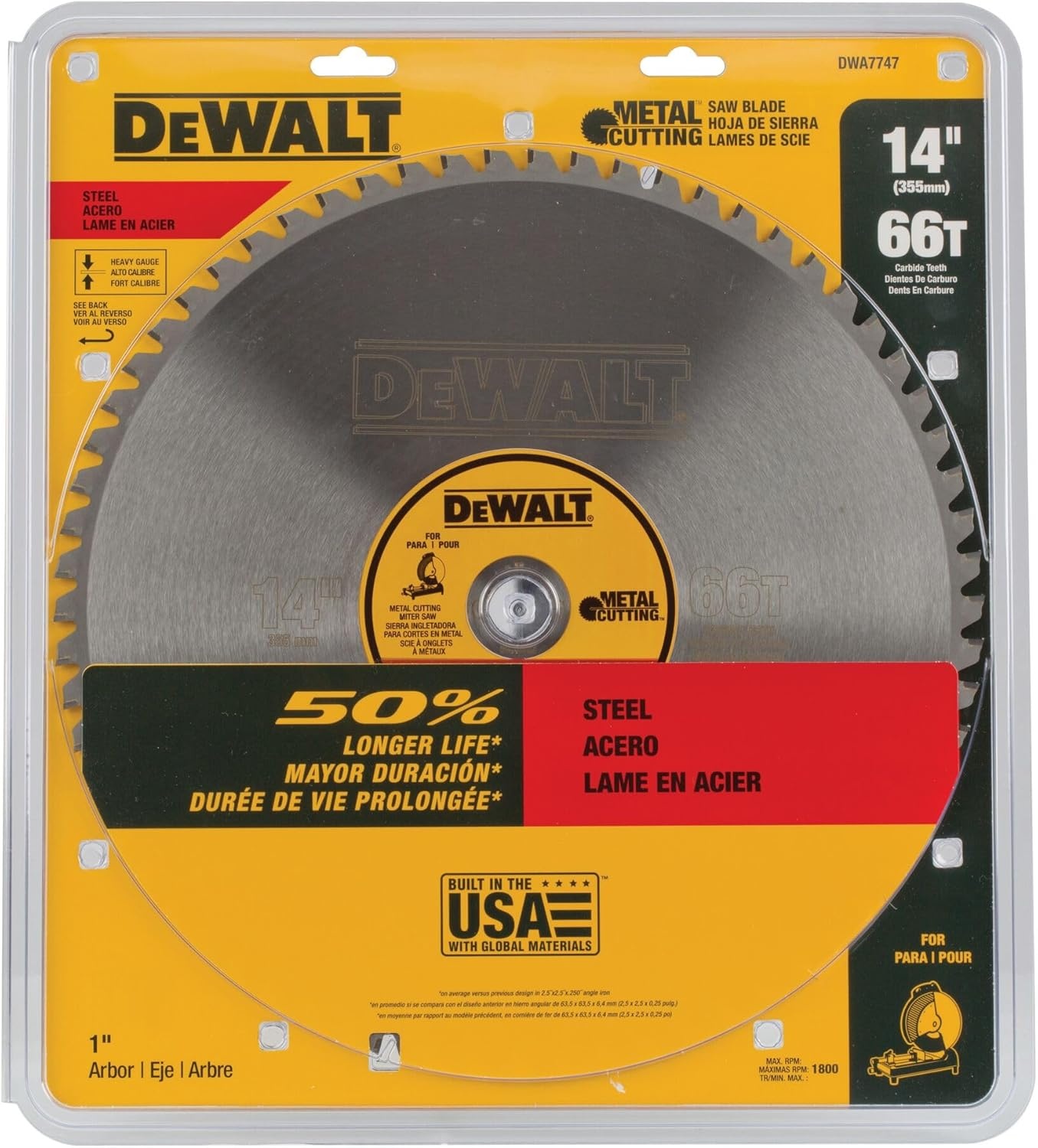 image:imageDEWALT DWA7737 60 Teeth Heavy Gauge Ferrous Metal Cutting 1Inch Arbor 12Inch66Tooth