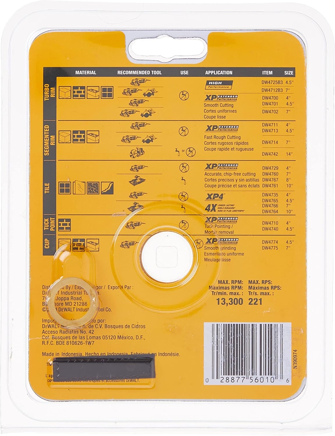 image:imageDEWALT Diamond Blade for Porcelain Tile WetDry 412Inch DW4765
