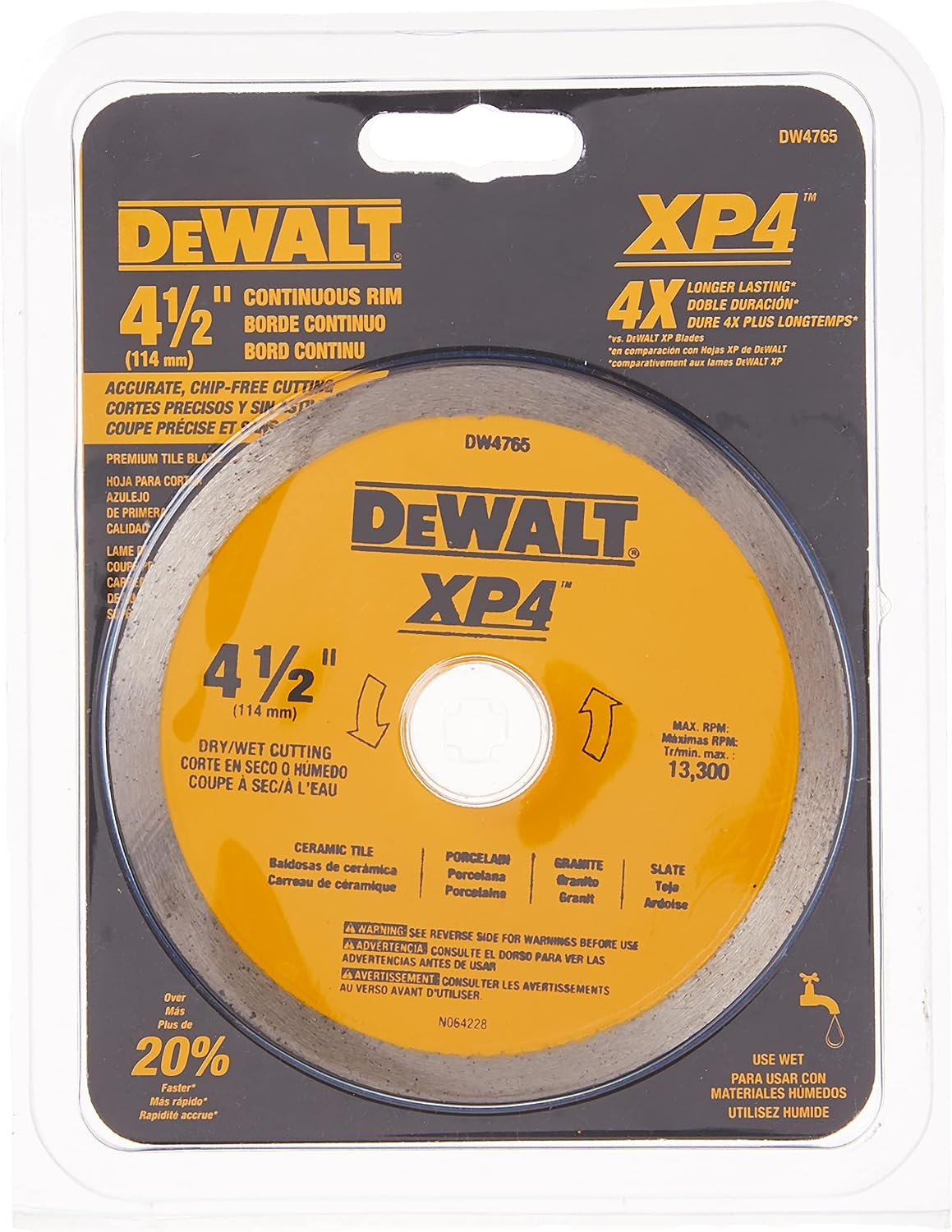 image:imageDEWALT Diamond Blade for Porcelain Tile WetDry 412Inch DW4765
