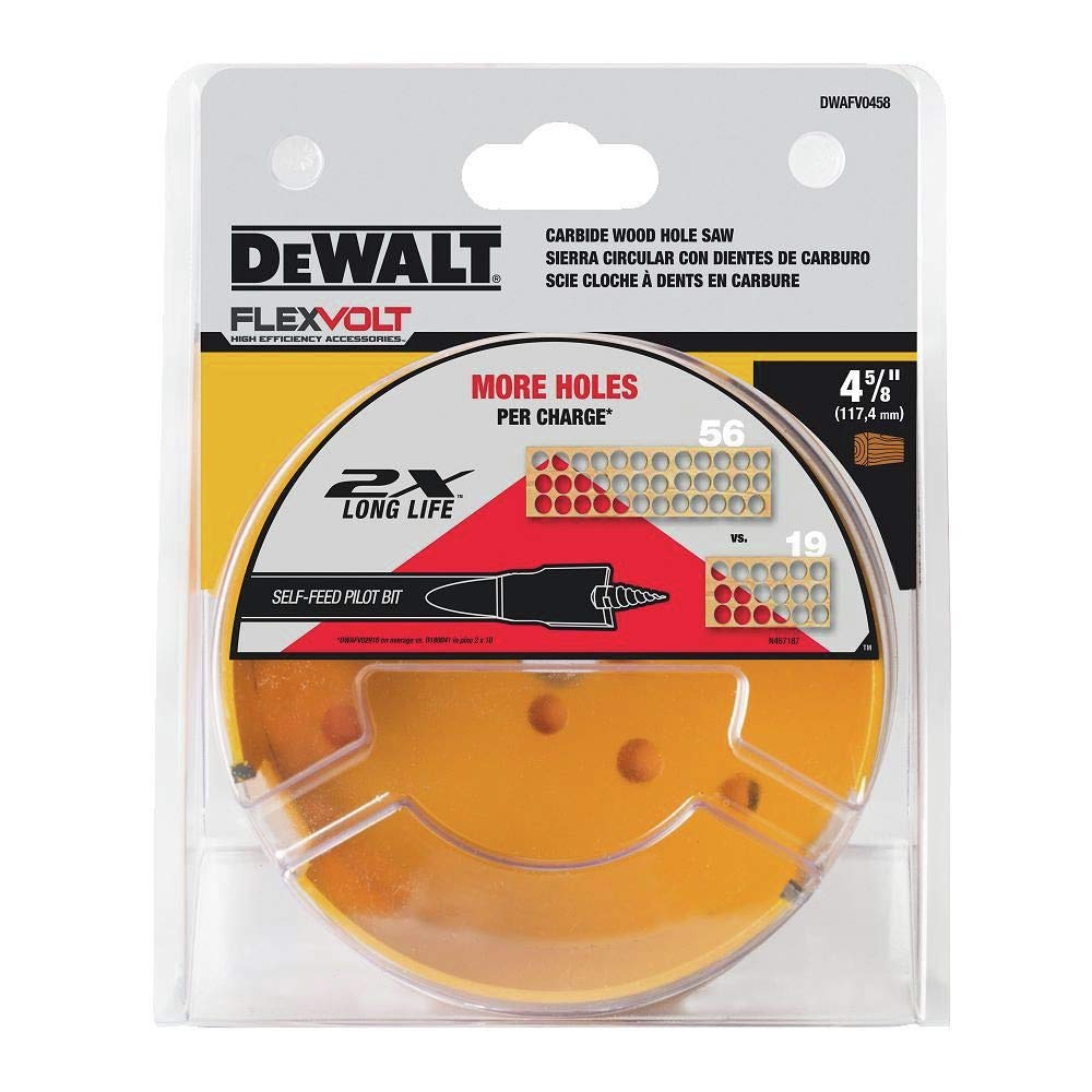 image:imageDEWALT FLEXVOLT Hole Saw for Wood Carbide 458Inch DWAFV0458