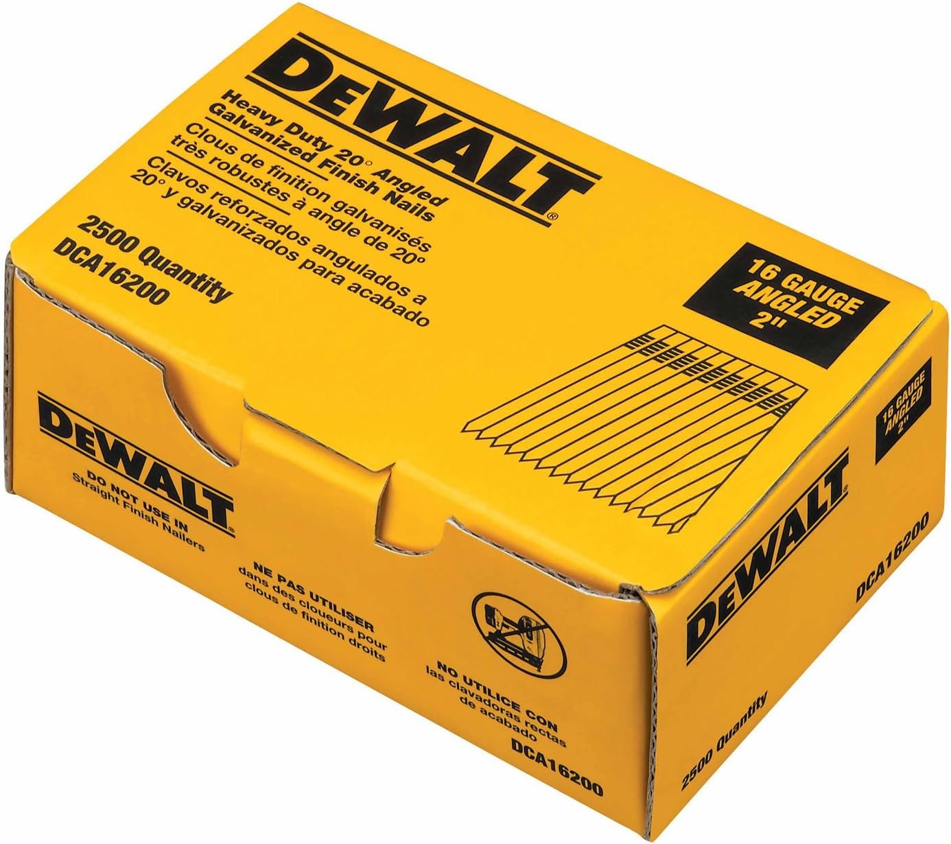 image:imageDEWALT Finish Nails 20Degree 2Inch 16GA 2500Pack DCA16200