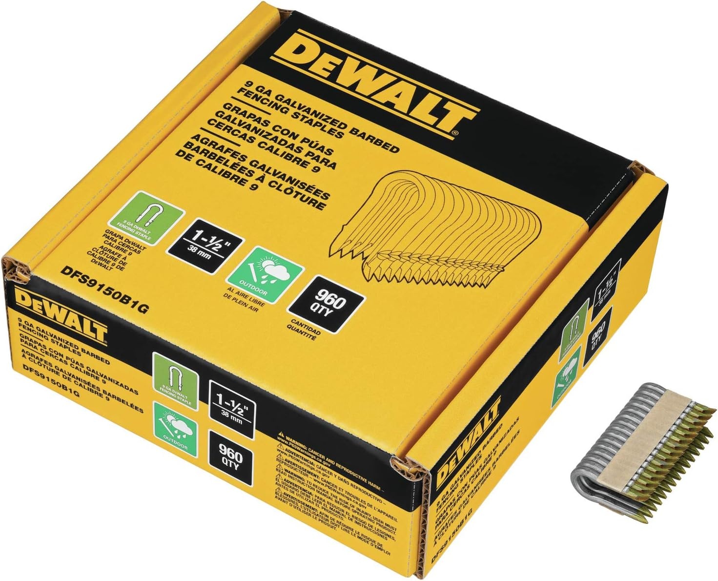 image:imageDEWALT Galvanized Barbed Fencing Staples 15 9 GA DFS9150B1G