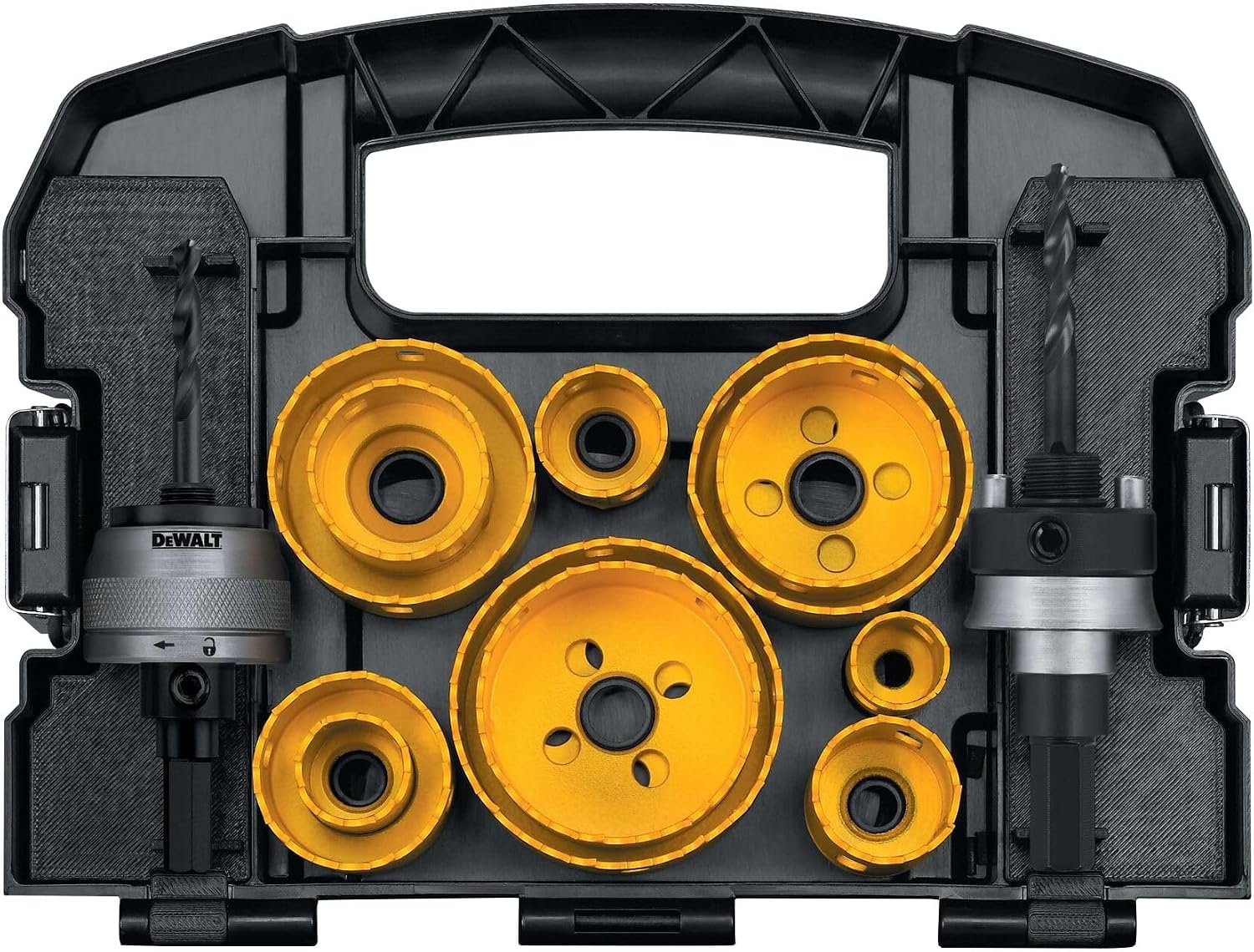 image:imageDEWALT Hole Saw Kit 14Piece Includes 2 Quick Change Mandrels and Pilot Point Bits D180005One Size