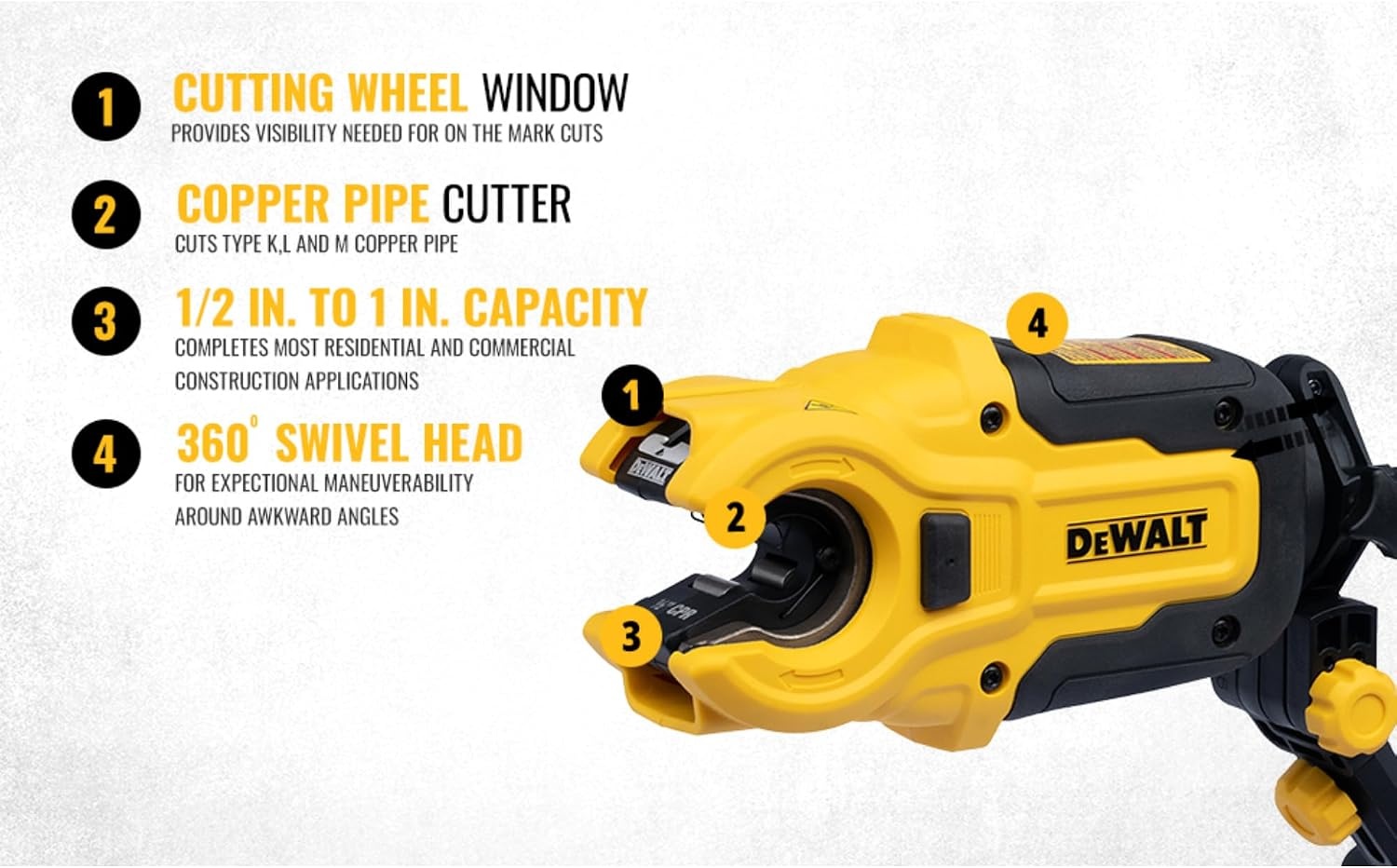 image:imageDEWALT IMPACT CONNECT Copper Pipe Cutter Impact Driver Attachment Tubing Cutter DWACPRIRCopper Tubing Cutter