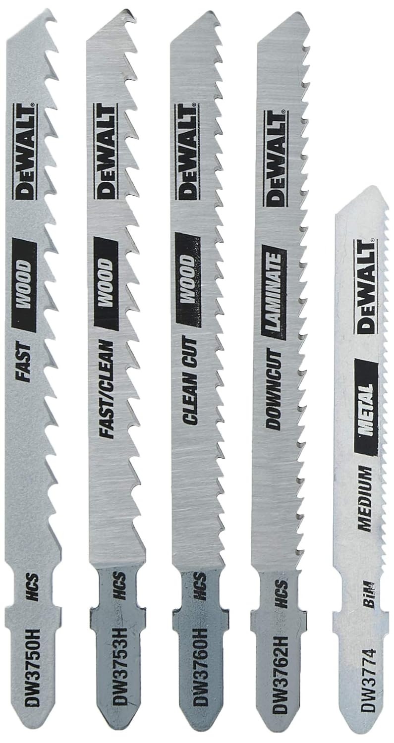image:imageDEWALT Jigsaw Blades Set TShank 5Piece DW3795HOne Size