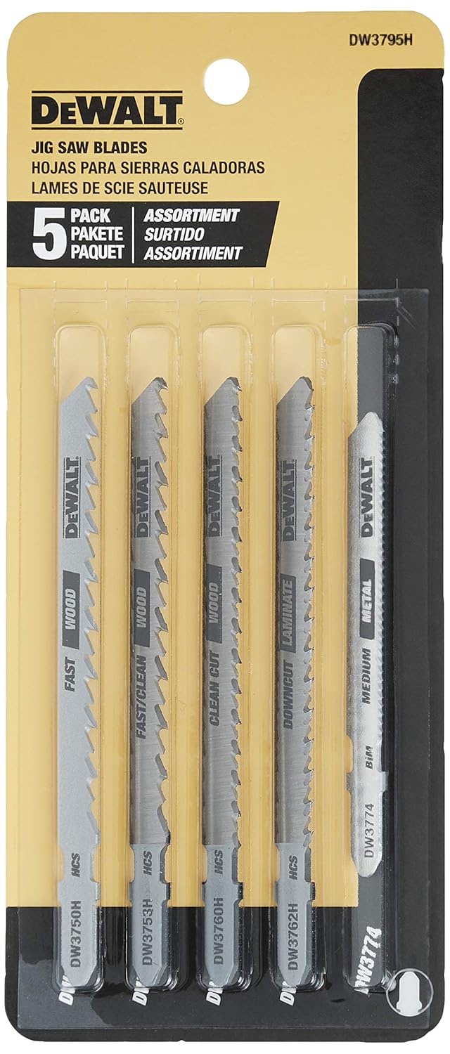 image:imageDEWALT Jigsaw Blades Set TShank 5Piece DW3795HOne Size
