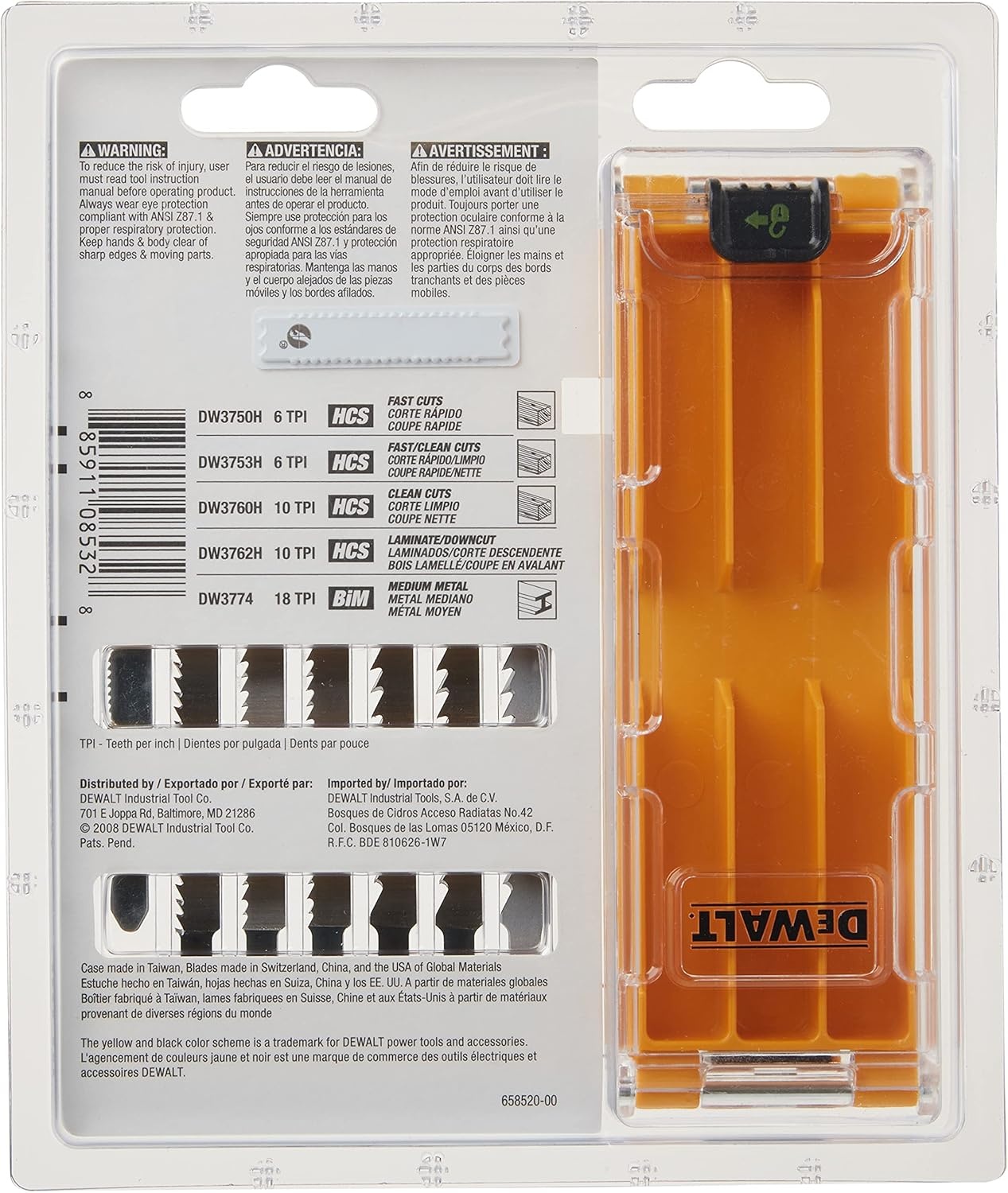 image:imageDEWALT Jigsaw Blades Set with Case TShank 10Piece DW3741C10Piece