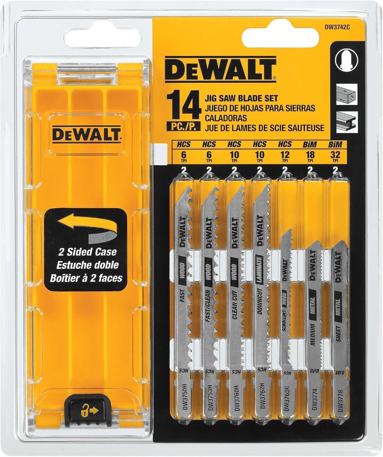 image:imageDEWALT Jigsaw Blades Set with Case TShank 10Piece DW3741C14Piece