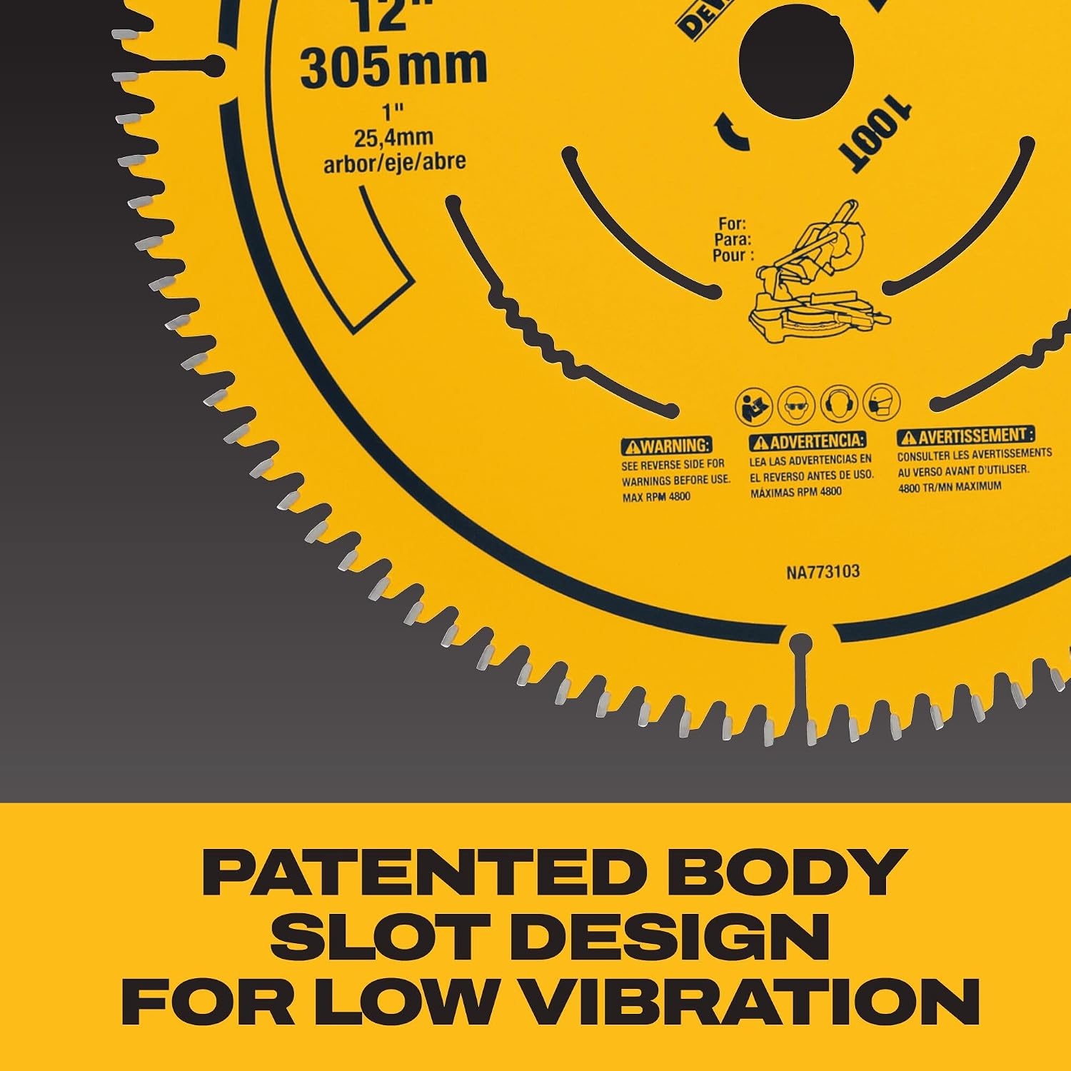 image:imageDEWALT Miter Saw Blade 12 inch 100 Tooth Fine Finish Ultra Sharp Carbide DWA112100