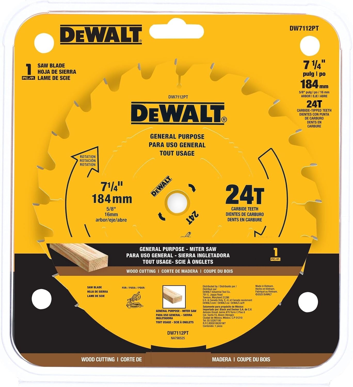 image:imageDEWALT Miter Saw Blade Precision Trim 714Inch 40Tooth DW7114PT24Tooth