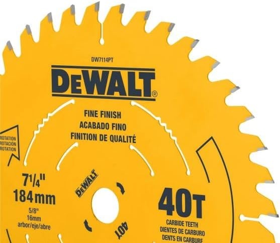 image:imageDEWALT Miter Saw Blade Precision Trim 714Inch 40Tooth DW7114PT40Tooth