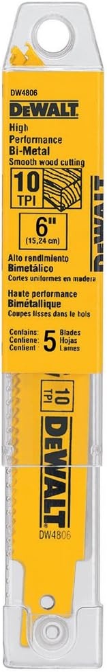 image:imageDEWALT Reciprocating Saw Blades Straight Back 12Inch 14 TPI 5Pack DW48386Inch 10 TPI 5Pack