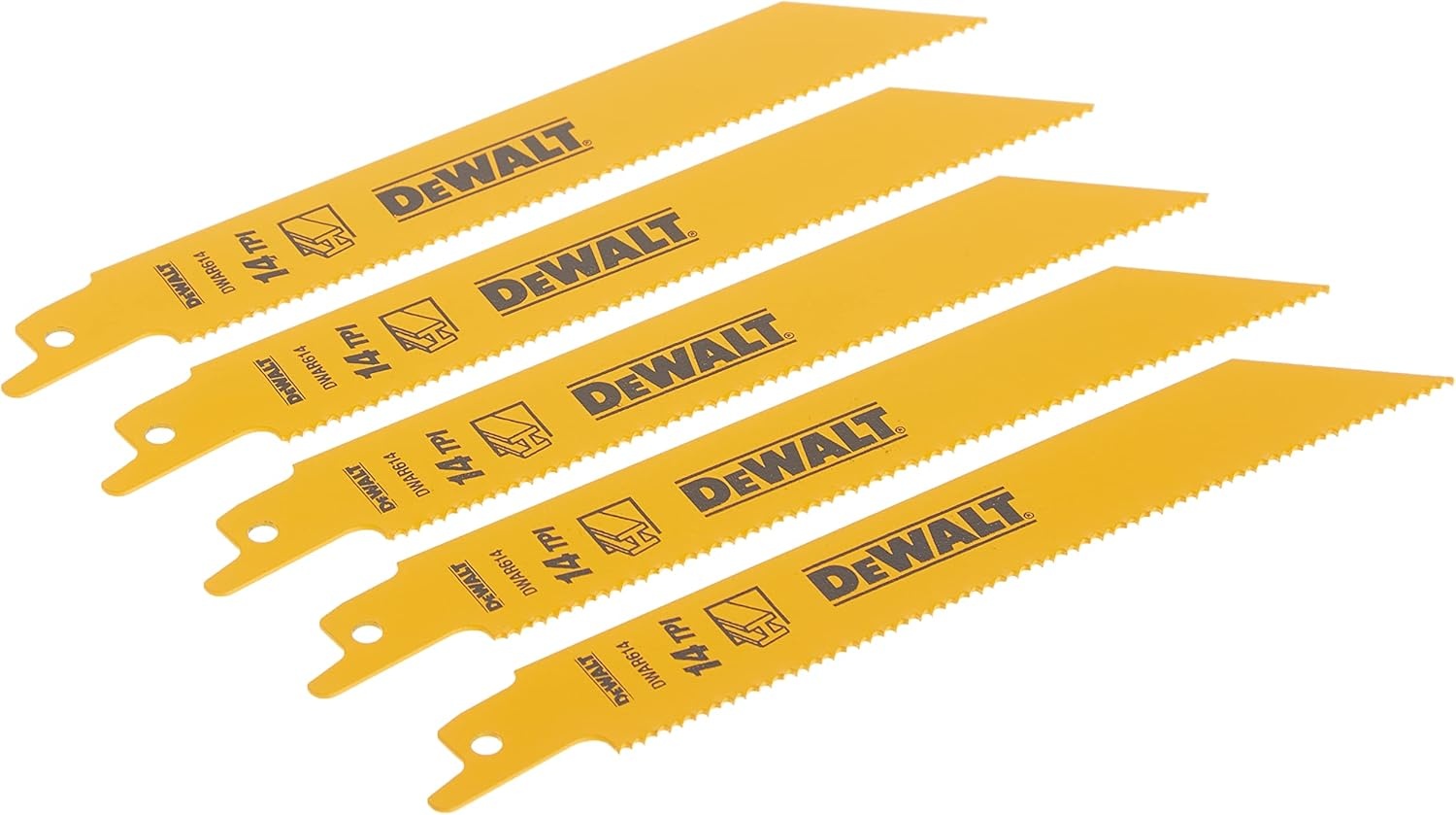image:imageDEWALT Reciprocating Saw Blades Straight Back 6Inch 14 TPI 5Pack DW48085pack