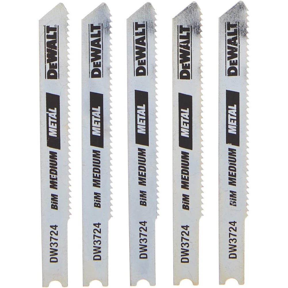 image:imageDEWALT DW37245 Jigsaw Blades Medium Metal Cutting UShank 3Inch 18TPI 5Pack DW37245 SilverMedium