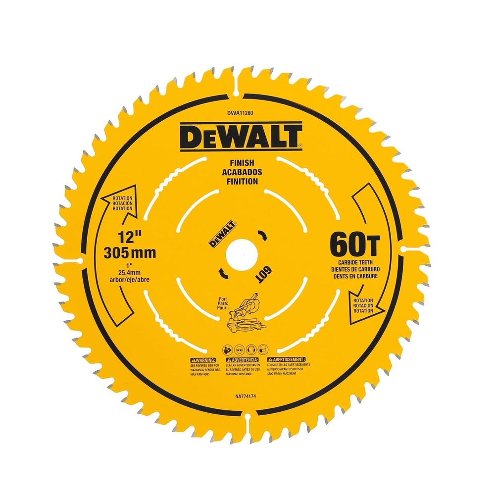 image:imageDEWALT 12 in 60T Finish Saw Blade DWA11260One Size