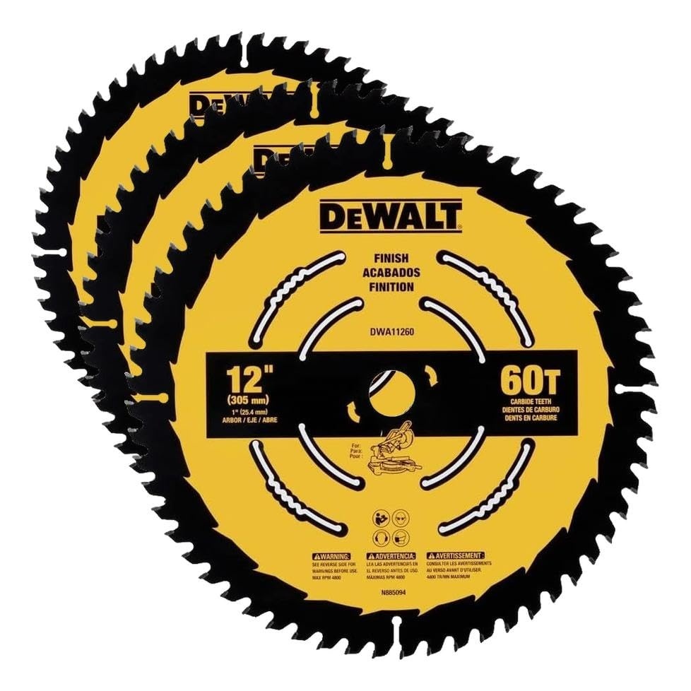 image:imageDEWALT 12 in 60T Finish Saw Blade DWA11260One Size Pack of 3