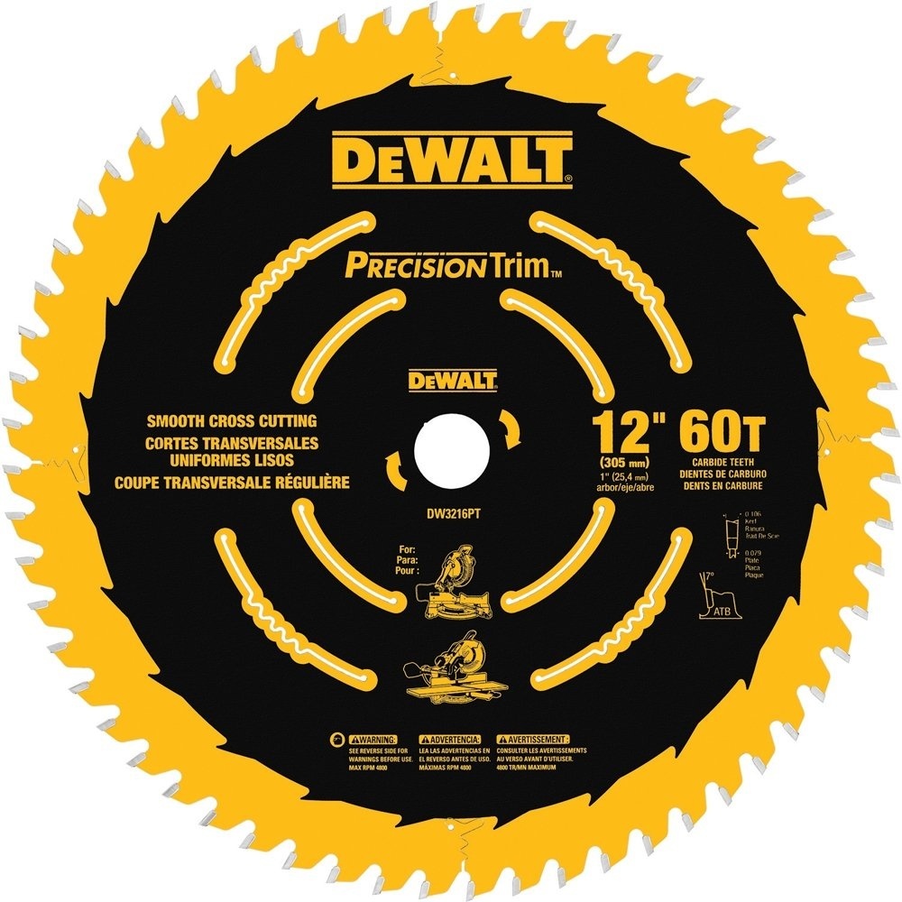 image:imageDEWALT 12 in 60T Finish Saw Blade DWA11260Pack of 1