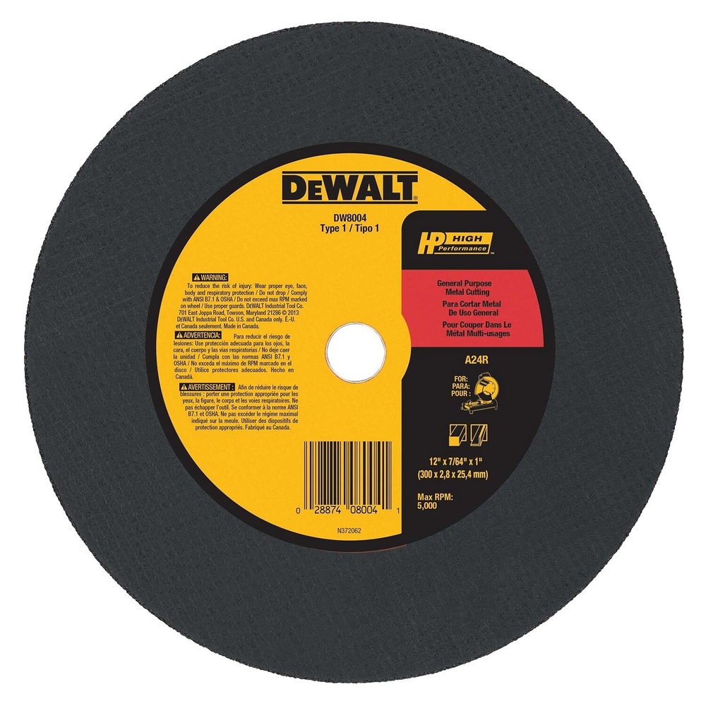 image:imageDEWALT 14 Chop Saw Blade Metal CutOff Wheel DW8001One Size