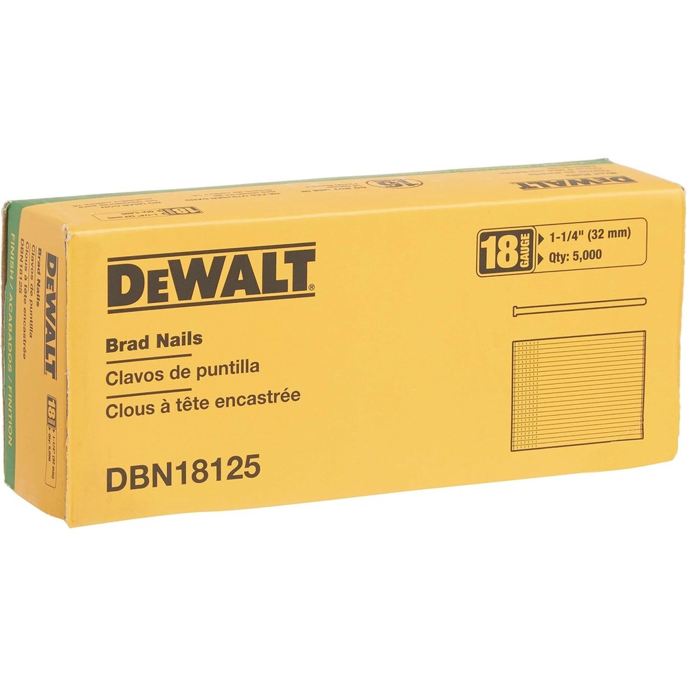 image:imageDEWALT Brad Nails Heavy Duty 18GA 114Inch 5000Pack DBN181255000Pack