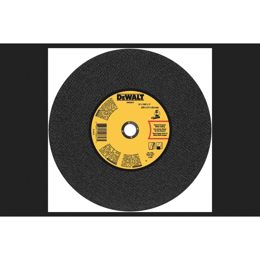 image:imageDEWALT Chop Saw Wheel General Purpose 14Inch x 764Inch x 1Inch DWA8011One Size