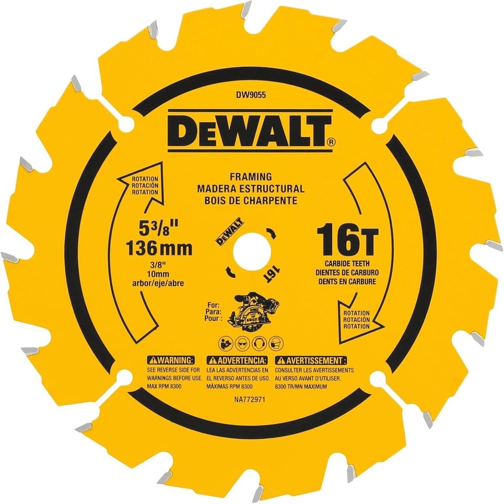 image:imageDEWALT Circular Saw Blade 5 38 Inch 16 Tooth Wood Cutting DW9055538 16 Teeth Pack of 5