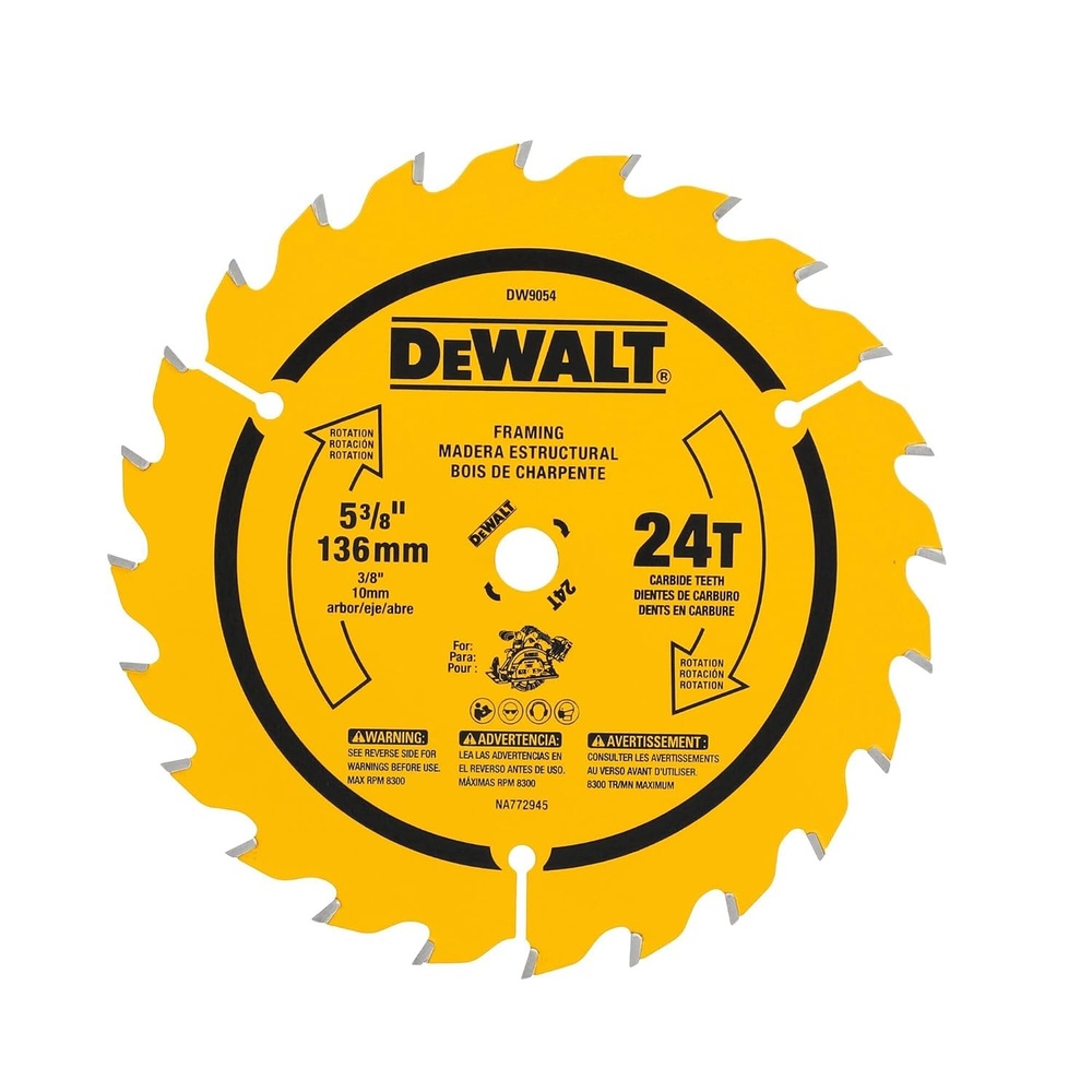 image:imageDEWALT Circular Saw Blade 5 38 Inch 16 Tooth Wood Cutting DW9055538 24 Teeth