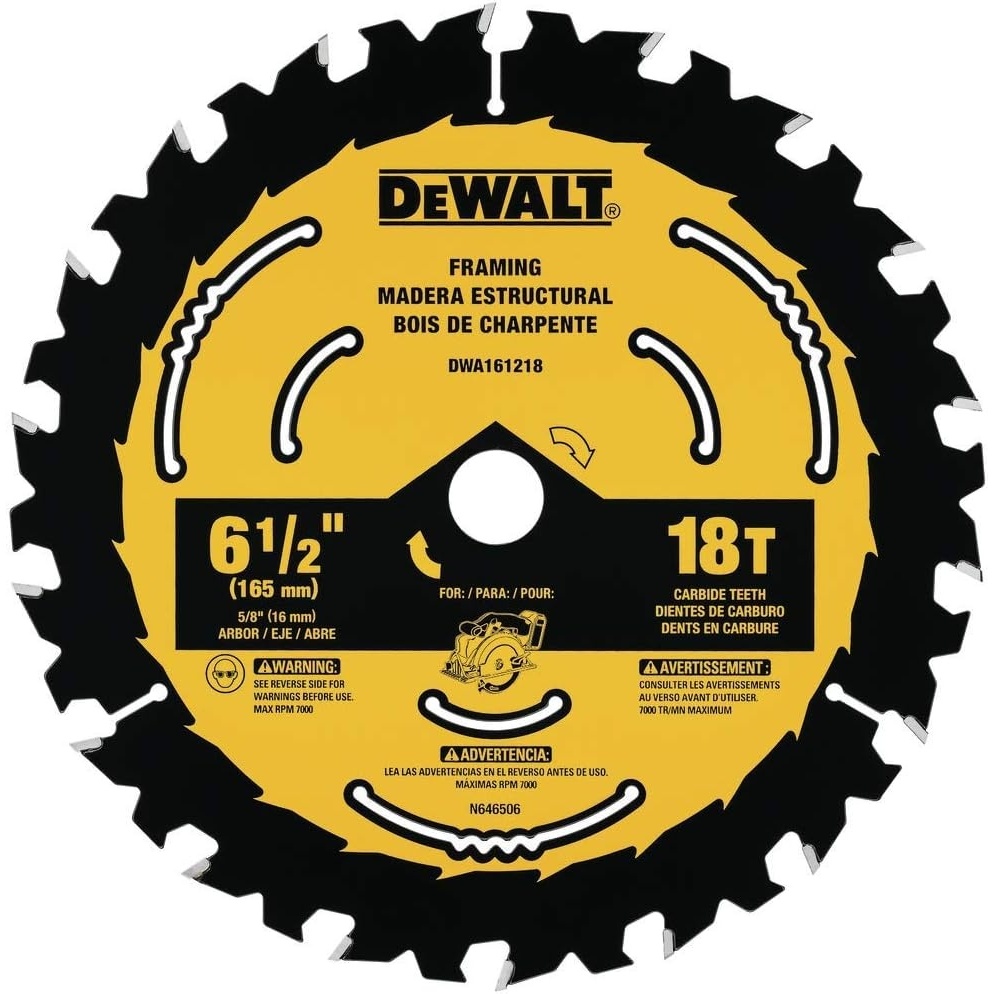 image:imageDEWALT Circular Saw Blade 6 12 Inch 18 Tooth Framing DWA161218New