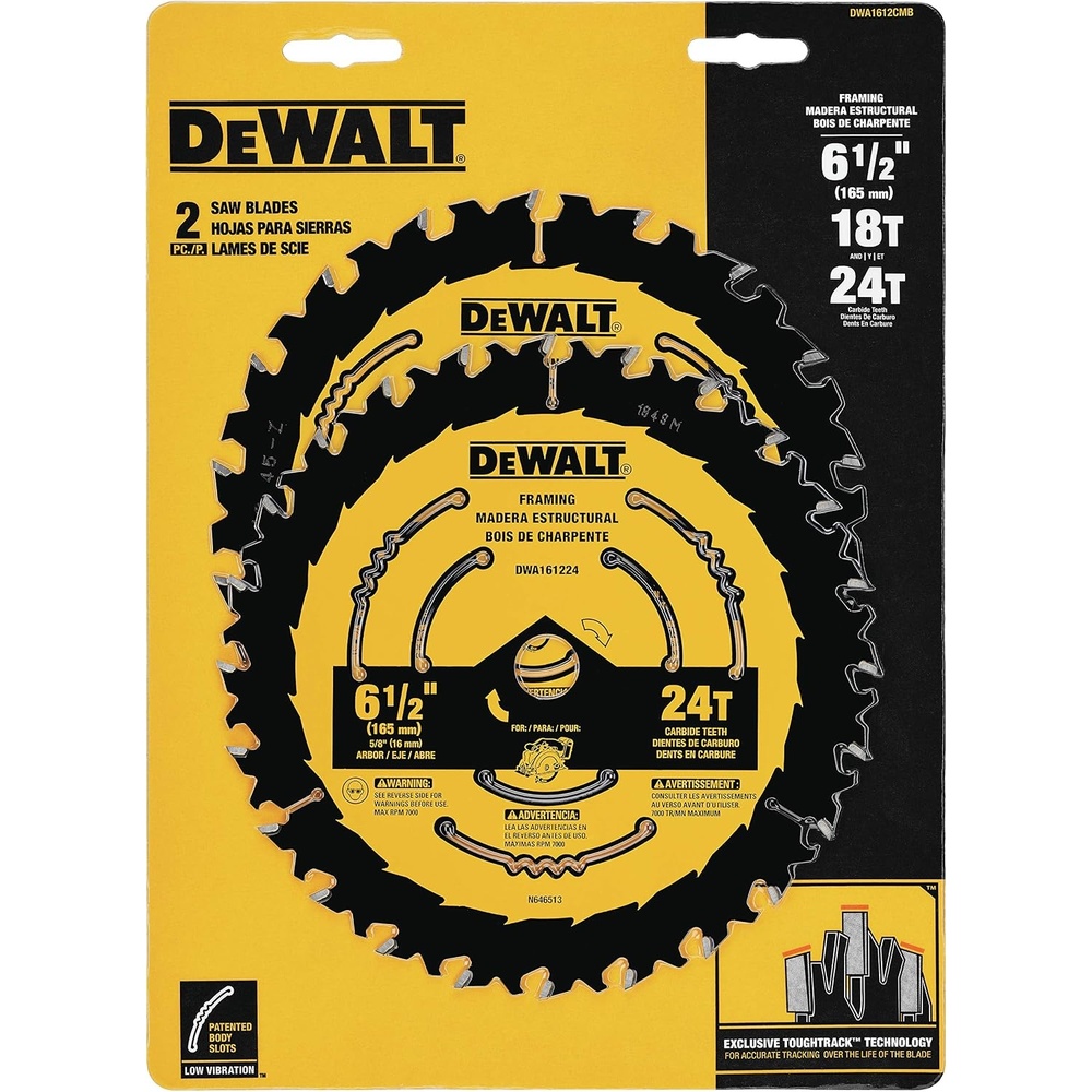 image:imageDEWALT Circular Saw Blade 6 12 Inch 18 amp 24 Tooth Wood Cutting DWA1612CMBNew