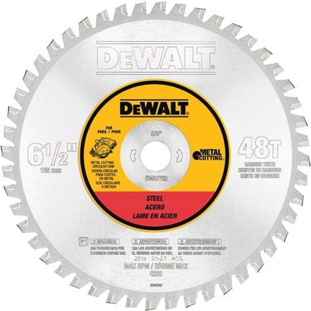 image:imageDEWALT Circular Saw Blade 6 12 Inch 48 Tooth Ferrous Metal Cutting DWA7762612Inch