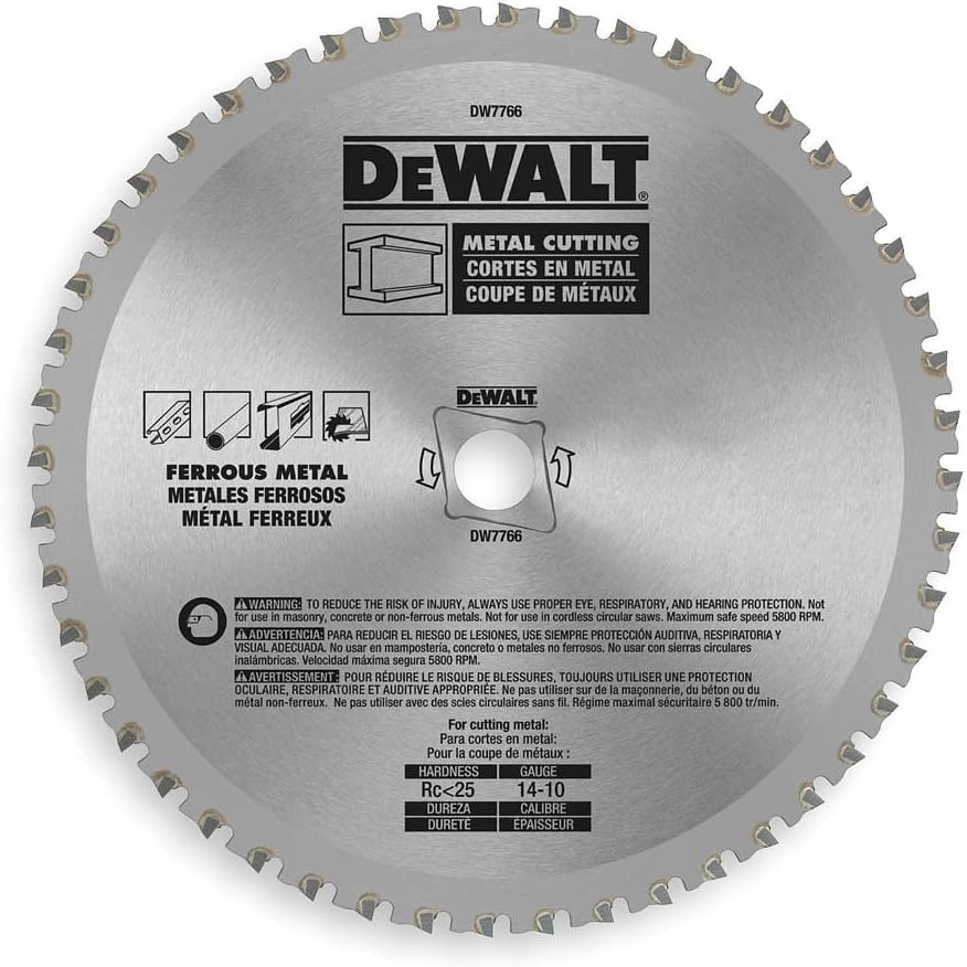 image:imageDEWALT Circular Saw Blade 6 12 Inch 48 Tooth Ferrous Metal Cutting DWA7762714Inch